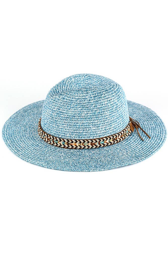 Multi Color Braided Band Panama Hat