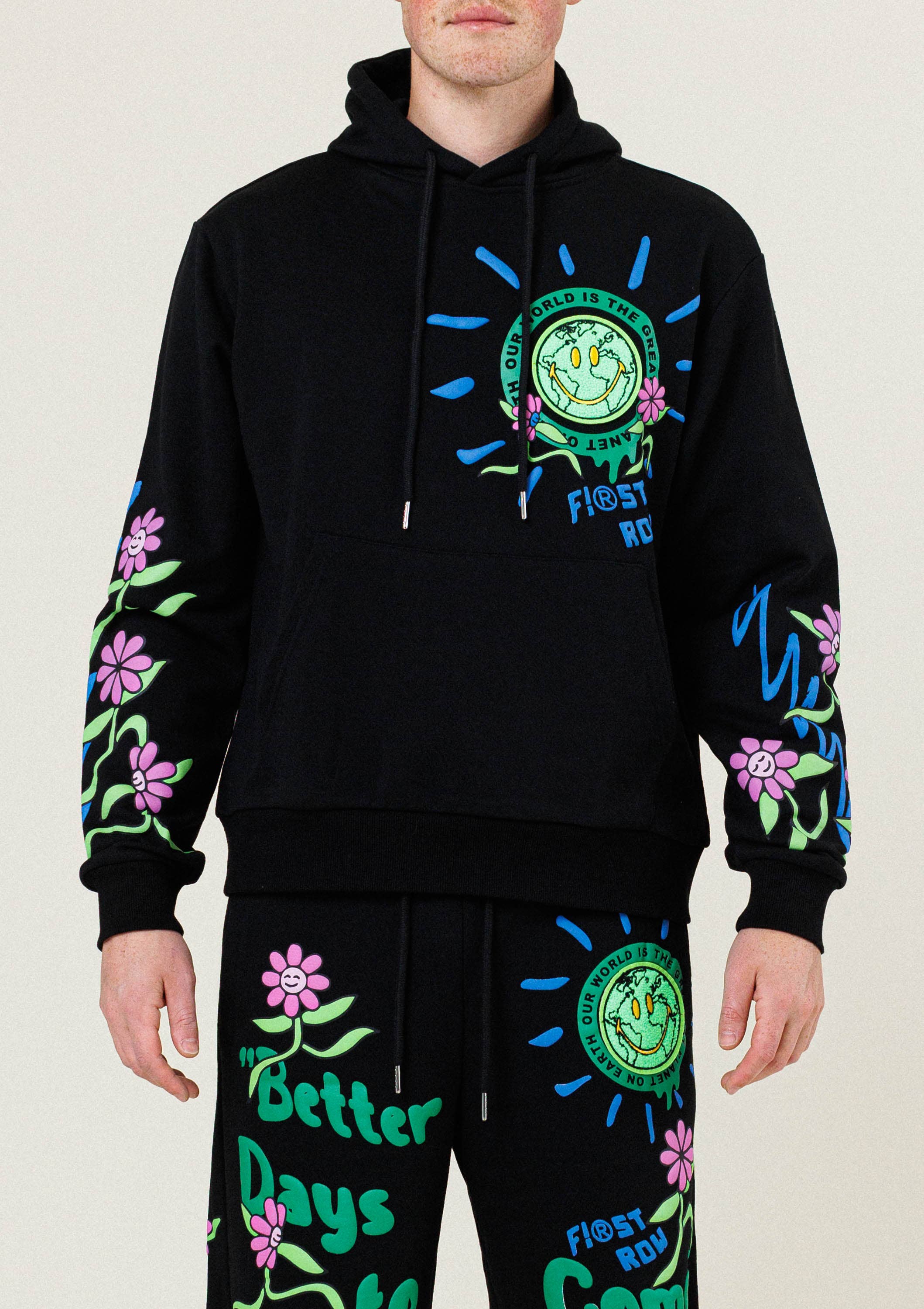 FLOWER GRAPHIC TERRY PULLOVER