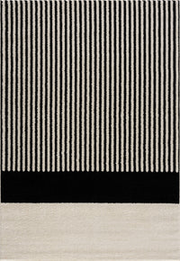 Abani Rugs Nordic NOR110A Cream Black Lines Color Block Rug