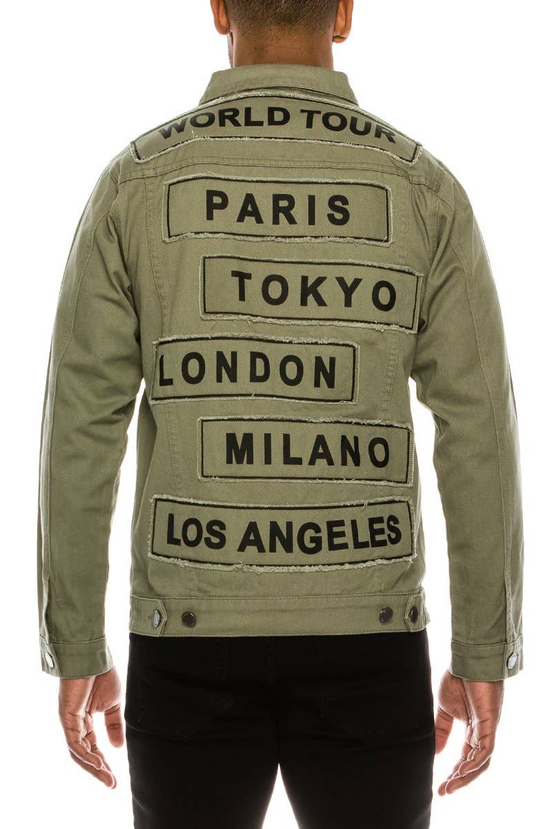 Men World Tour Colored Denim Jacket