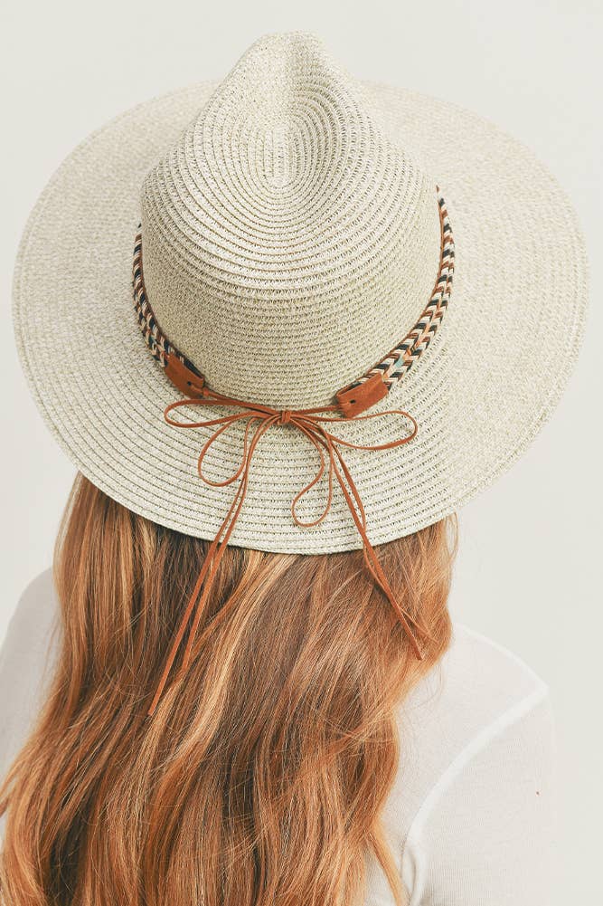 Multi Color Braided Band Panama Hat