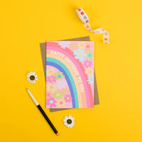 Chill Vibes Happy Birthday Rainbow Card