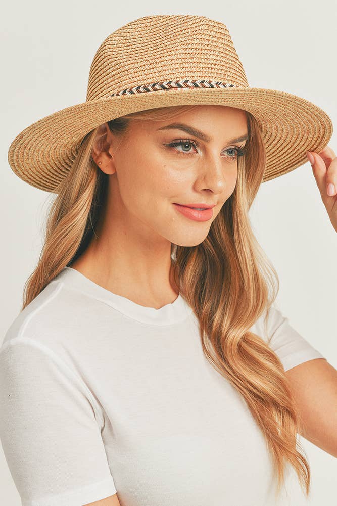 Multi Color Braided Band Panama Hat