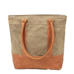 Image of Plain Canvas Tote With Leather