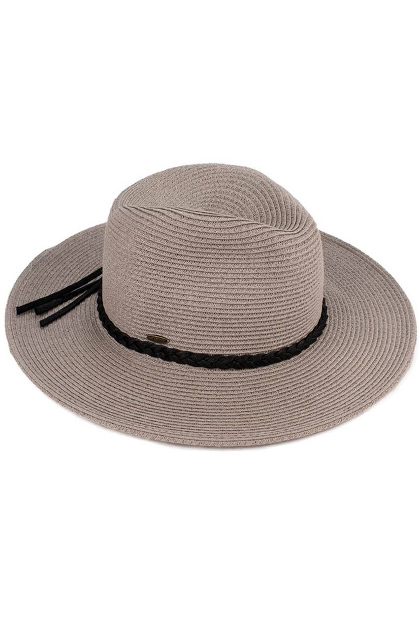 C.C Straw Panama Hat with Tied Ribbon