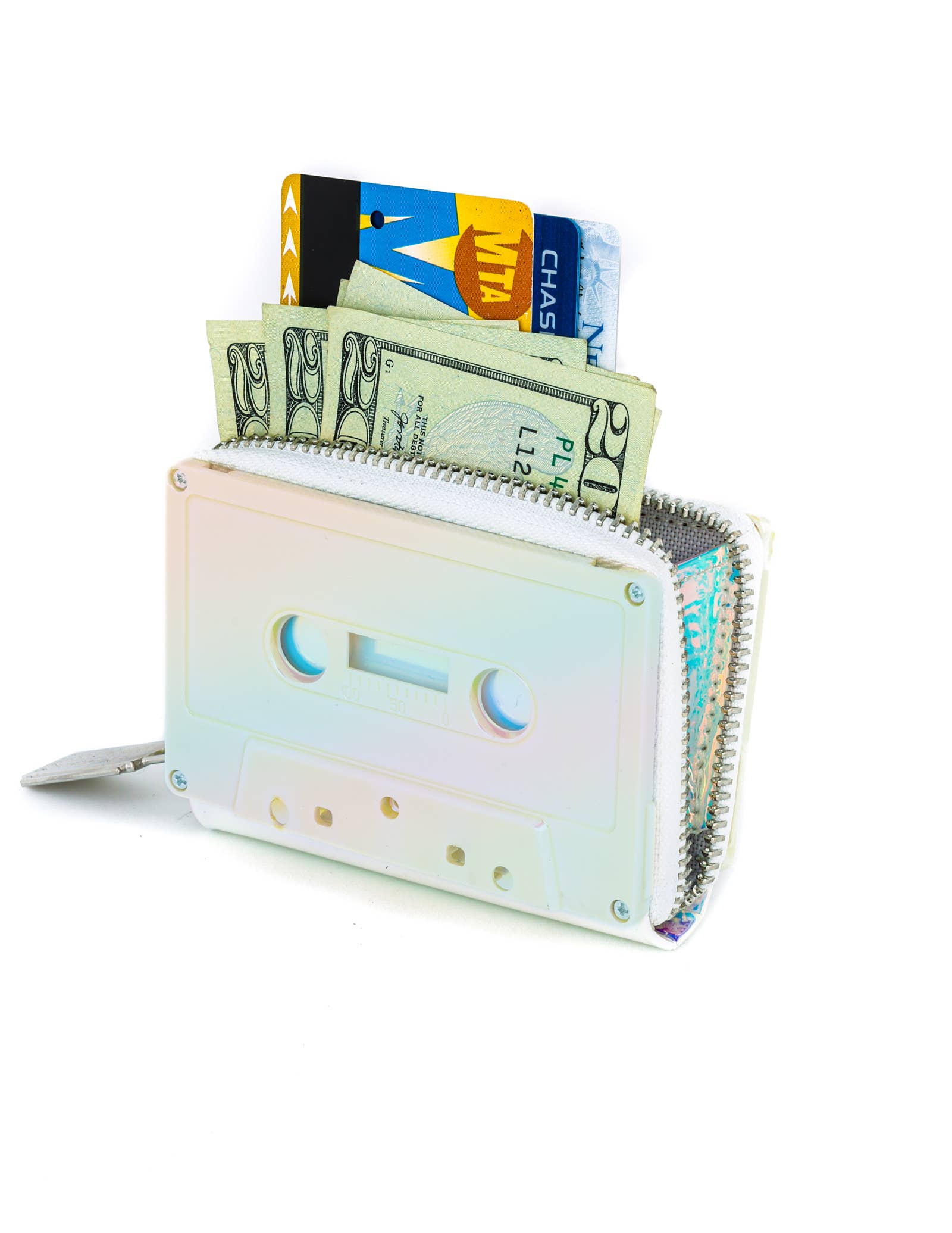 70266: Cassette Tape Wallet-*BLANK Electro White