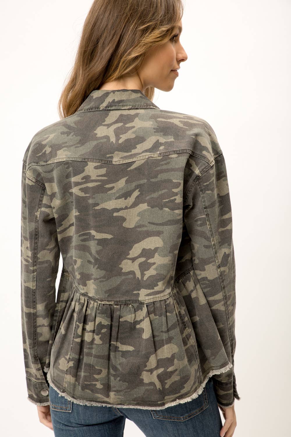 19421 Camo Peplum Jacket