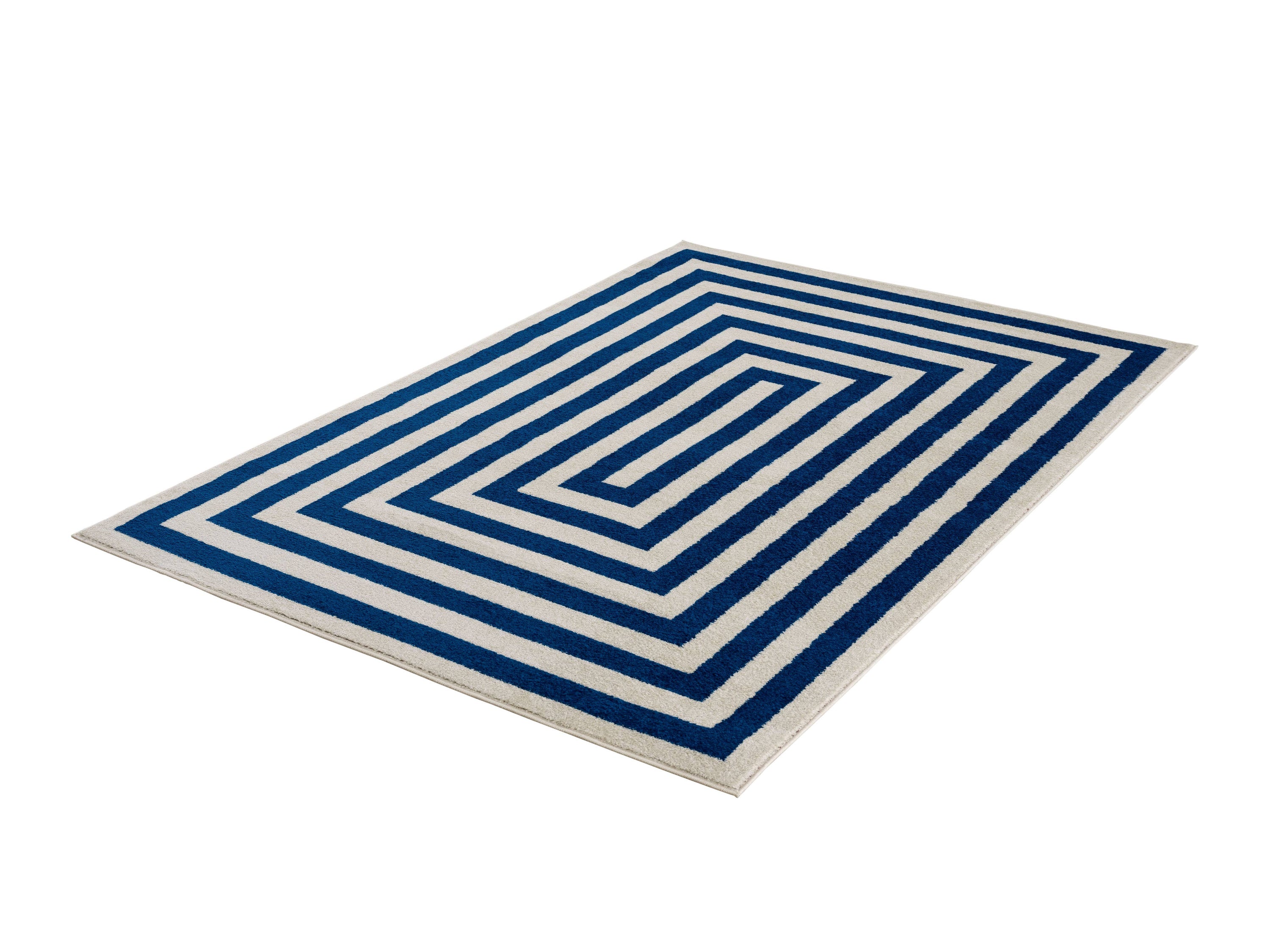 Abani Casa CAS120C Contemporary Navy and Cream Area Rug