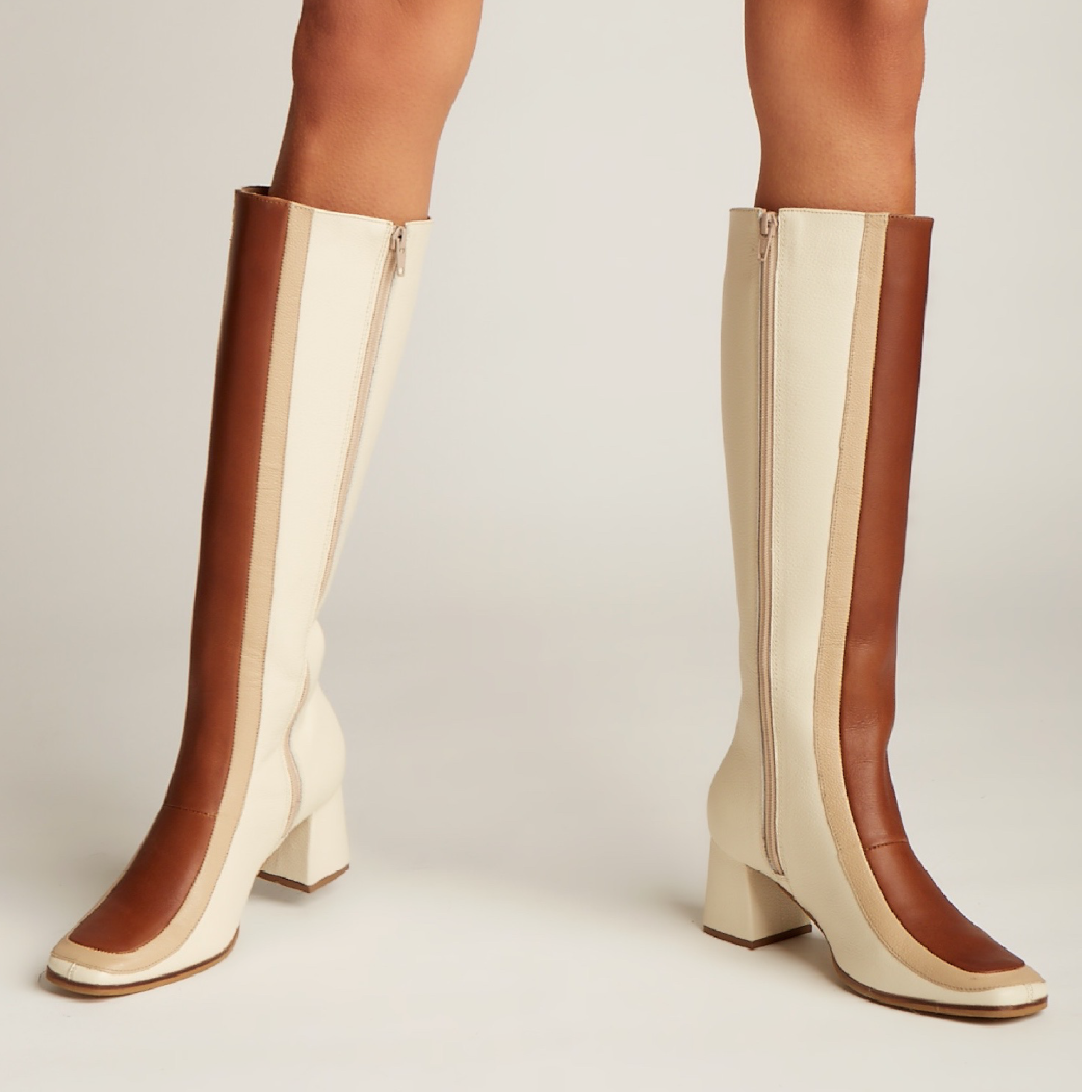 Revival boots in ivory/tan arequipe/tan honey leather1