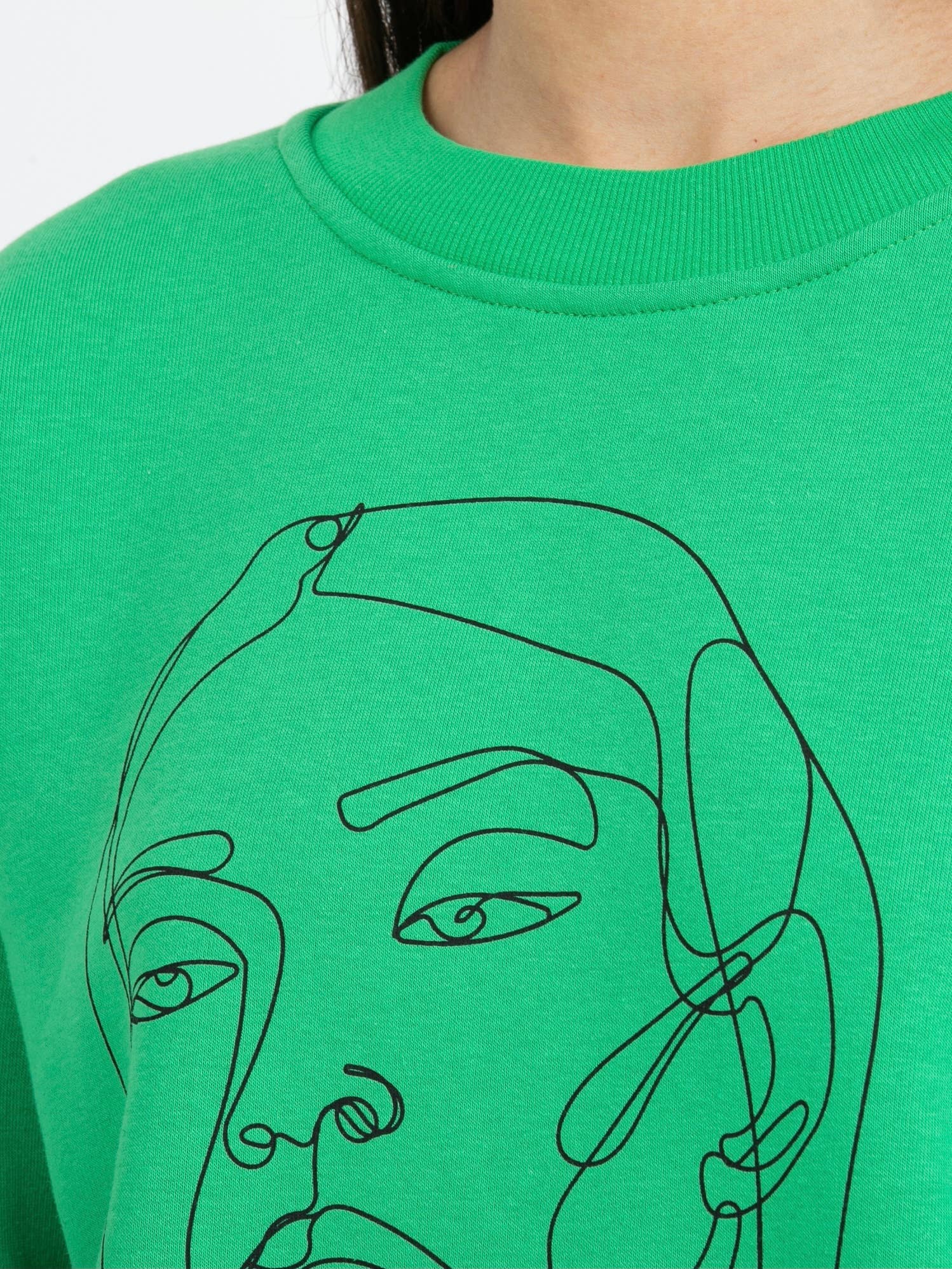 Loose-fitting sweatshirt with drawn head - SEELY