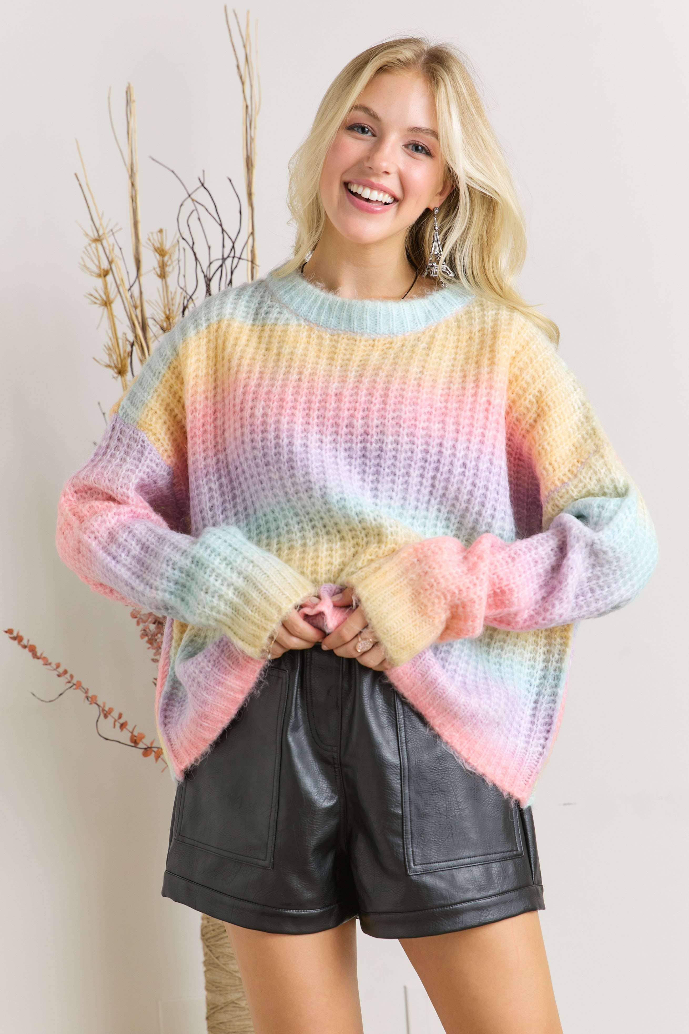 CESW2485 - MULTI STRIPE SWEATER