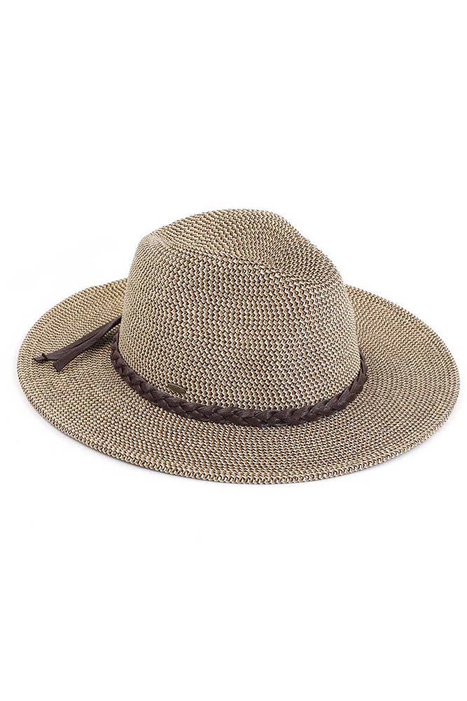 C.C Straw Panama Hat with Tied Ribbon