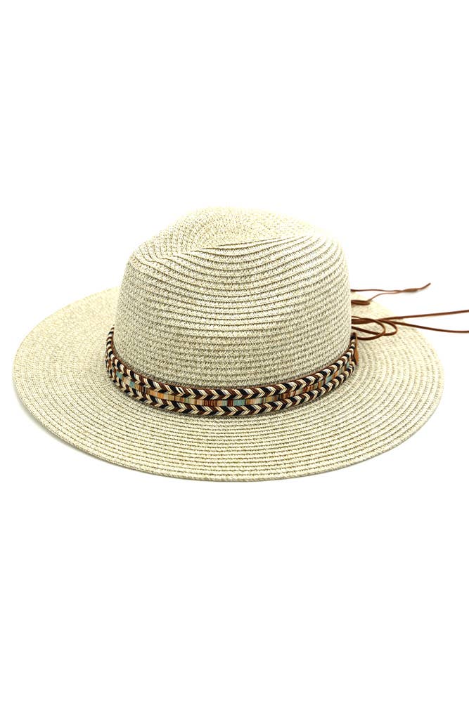 Multi Color Braided Band Panama Hat