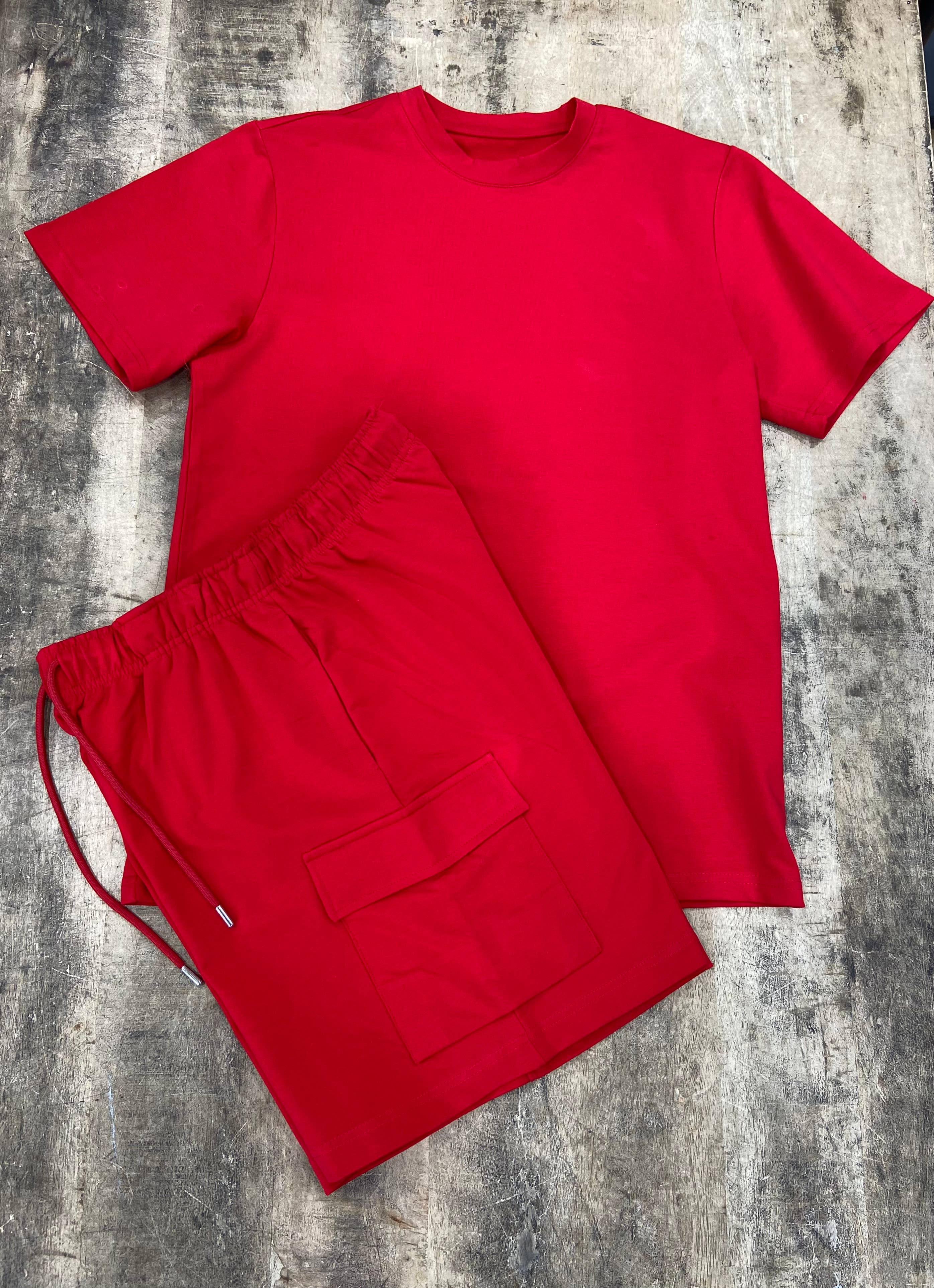 Black Industry - Ensemble Tee Shirt / Short Rouge Set