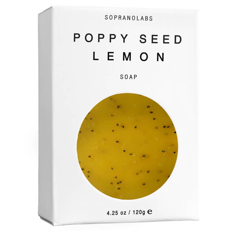 SopranoLabs - POPPY SEED LEMON Vegan Soap. Gift for her/him (7802926596323)