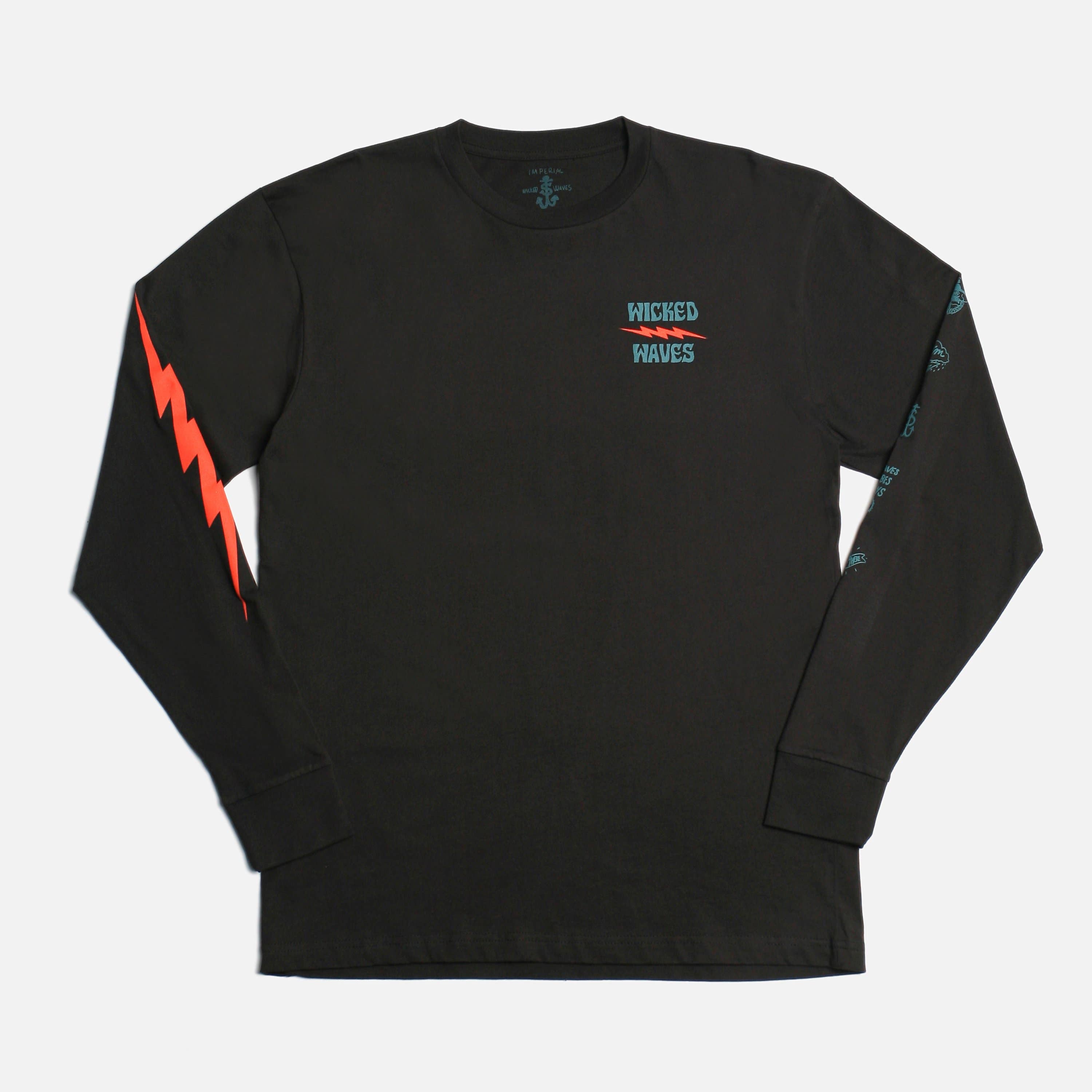 Wicked Waves LS T-Shirt - Black (7842069381347)