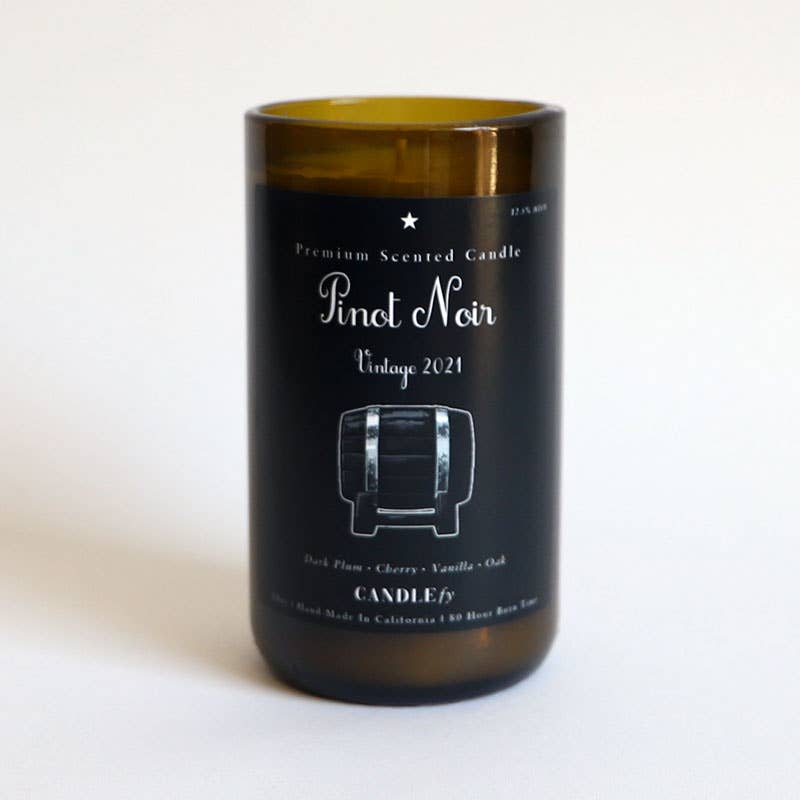Candlefy - Wine Candle: Pinot Noir Scented Candle Recycled Wine Bottle (7799001809123)