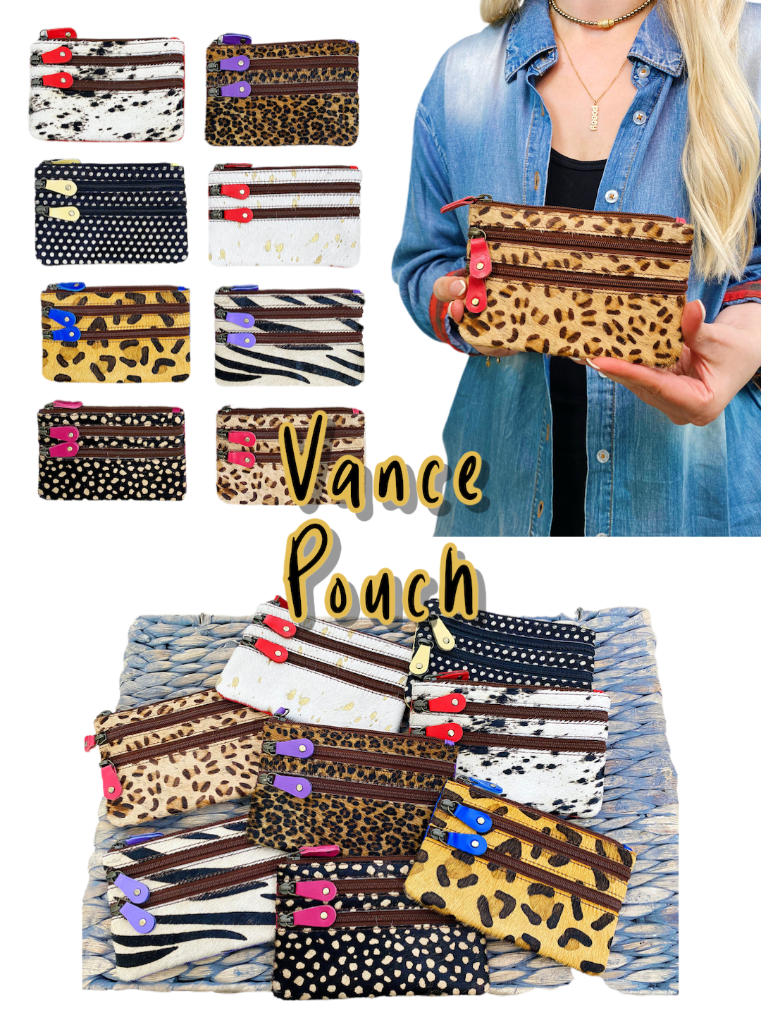 Folklore Couture - Variety Pack - Leather and Hair on Hide Wallets Wristlets (7798997582051)