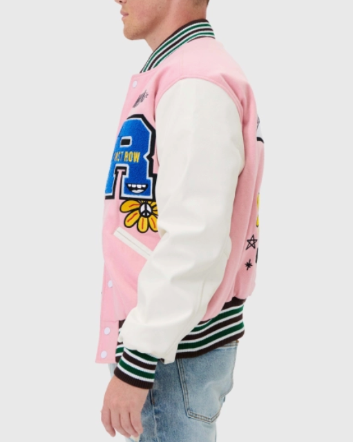First Row Pink Varsity Jacket (7836658106595)
