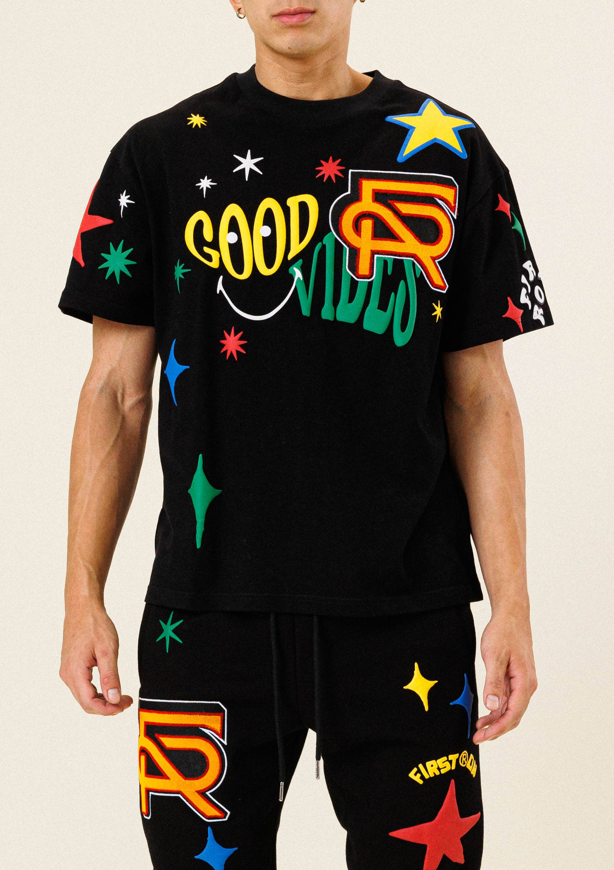 First Row - GOOD VIBES   DODDLE  TEE