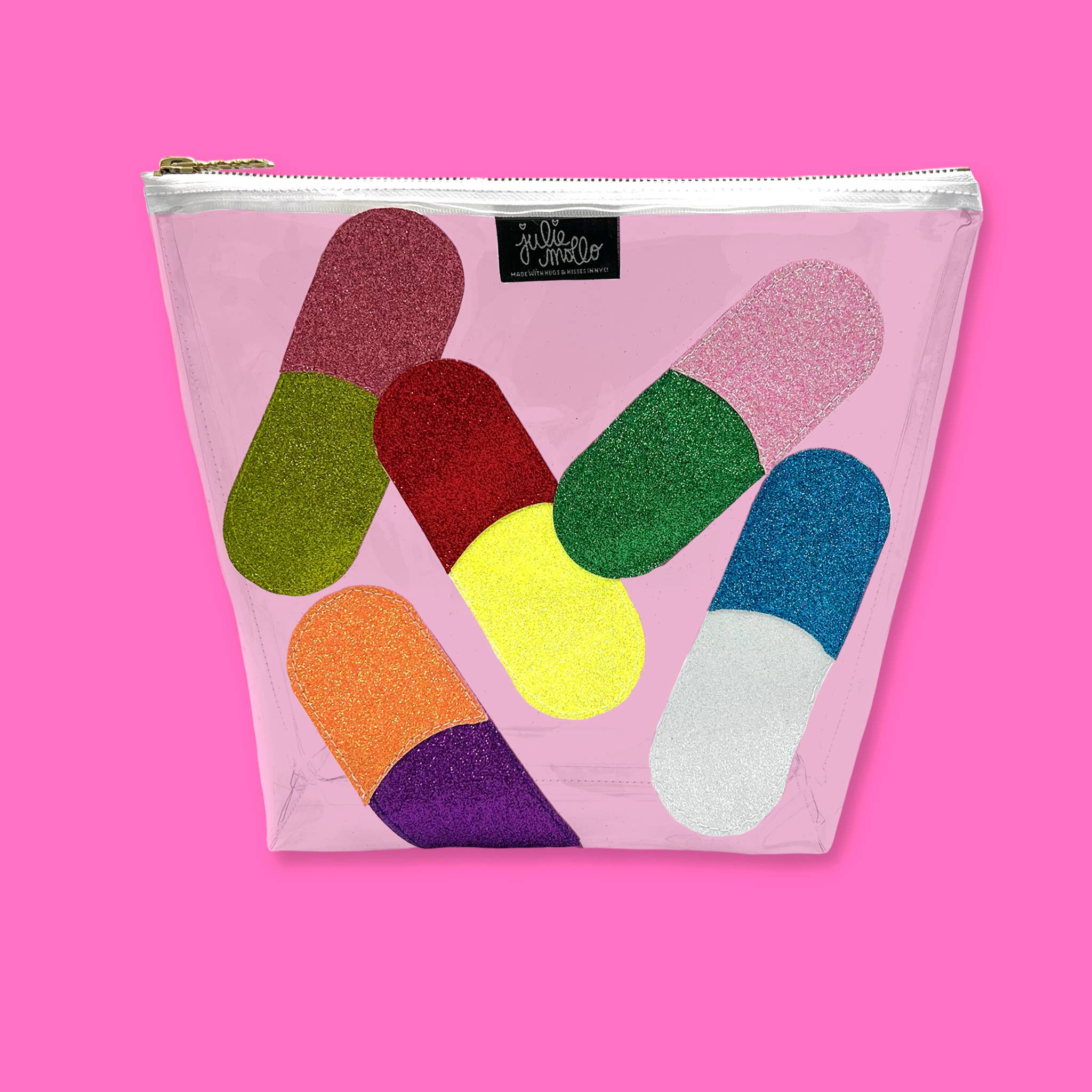Happy Pills Transparent Clear Vinyl Rainbow Medicine Bag! (7843022242019)