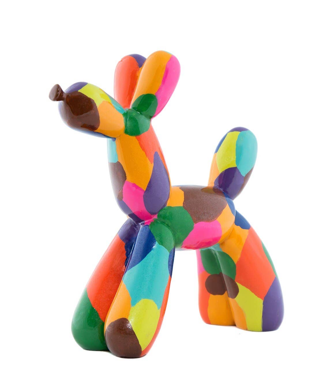 Hand Painted Artist Multi Color Balloon Dog - 12" tall (7921704861923)