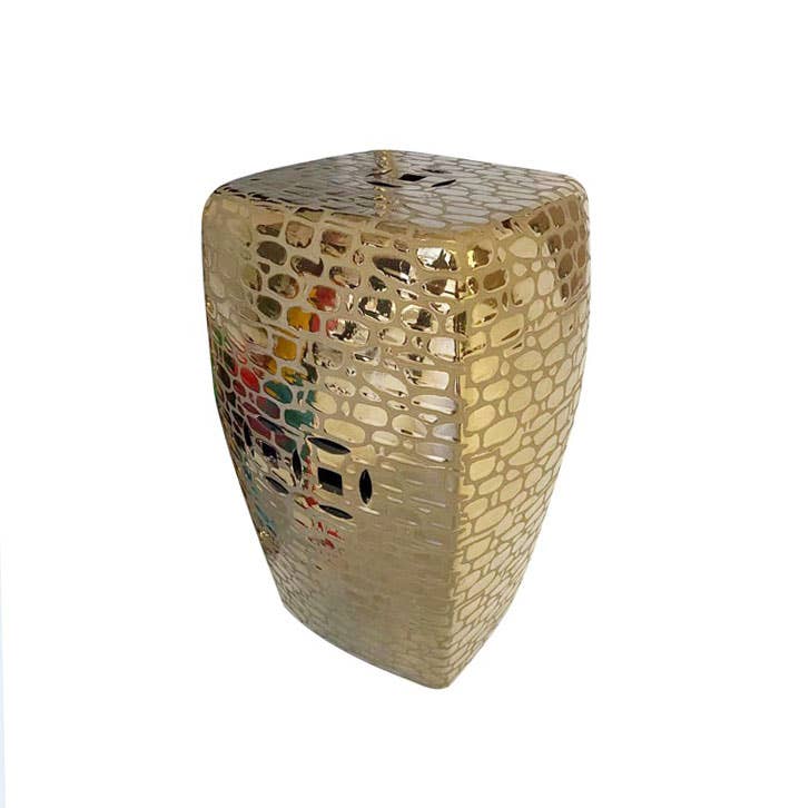 Galt International Company - Gold Ceramic Garden Stool 19.5" (7798947905763)