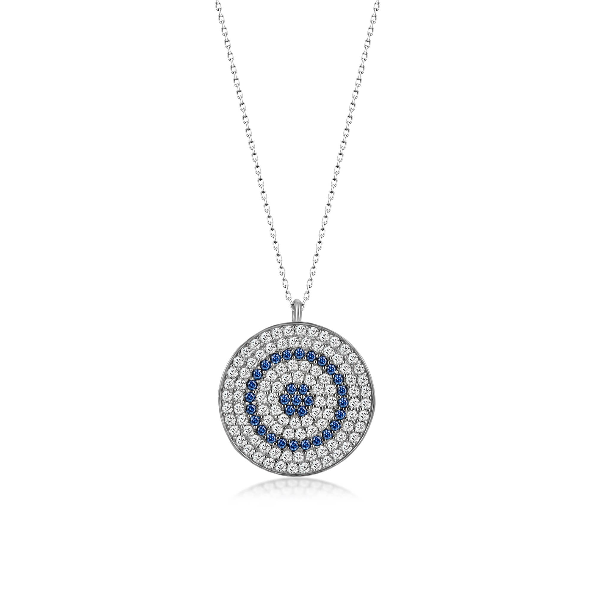 KAFTHAN - Sterling Silver Round Evil Eye Necklace (7802957824227)