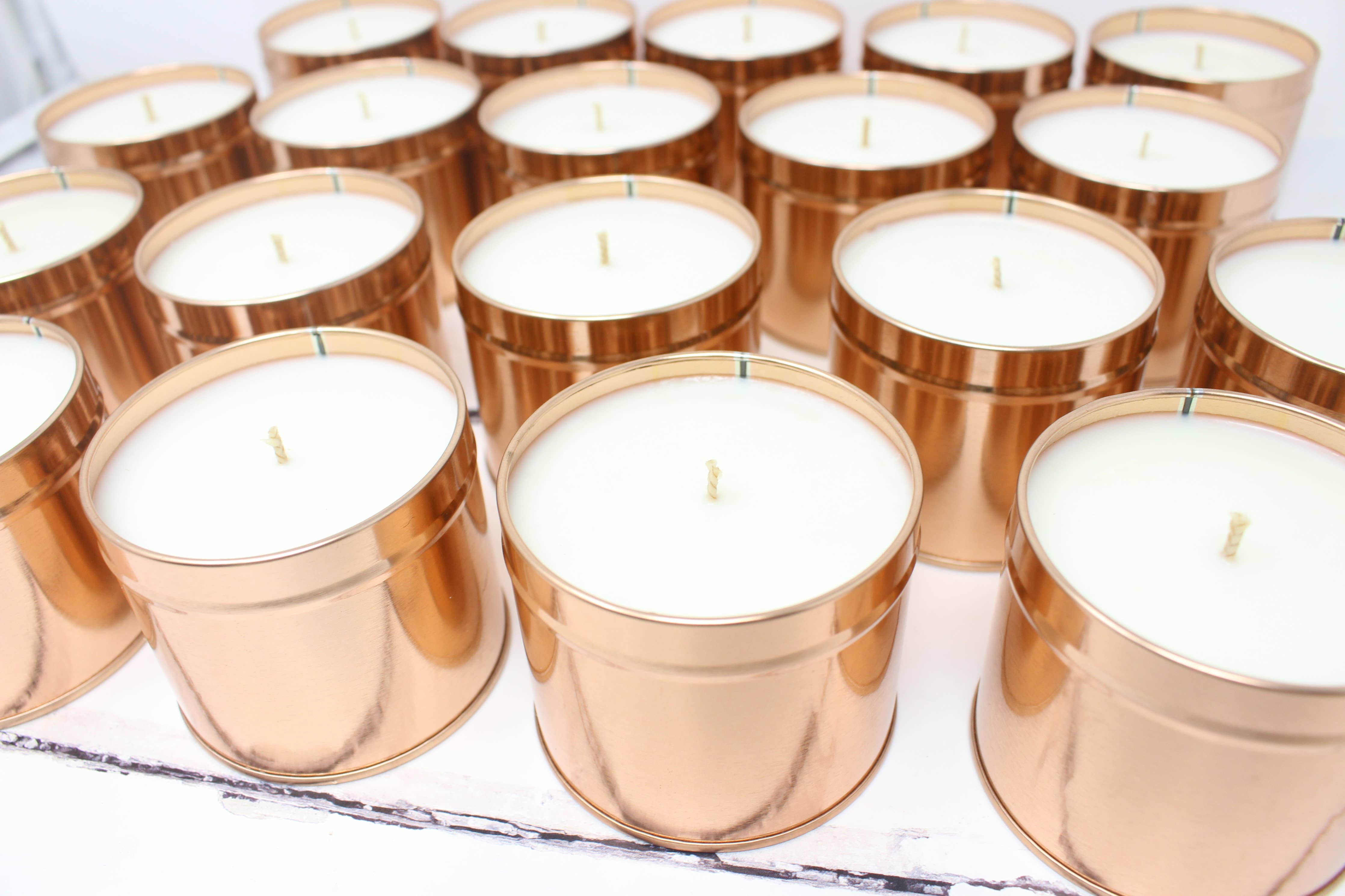 White Label Luxury Soy Tinned Candle 250g Rose Gold (7842058535139)