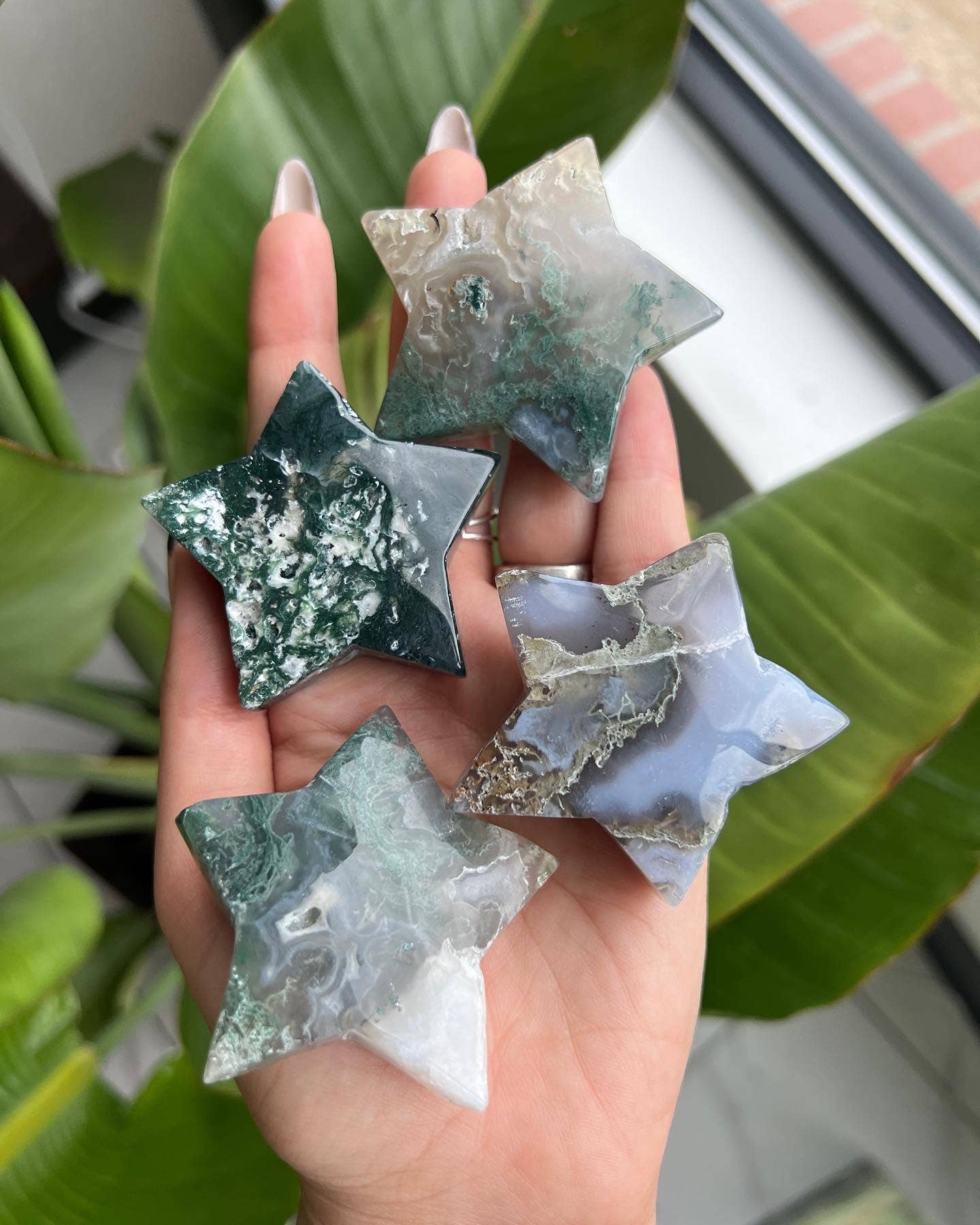 Sapphire & Sage - Moss Agate Crystal Star (7798990700771)