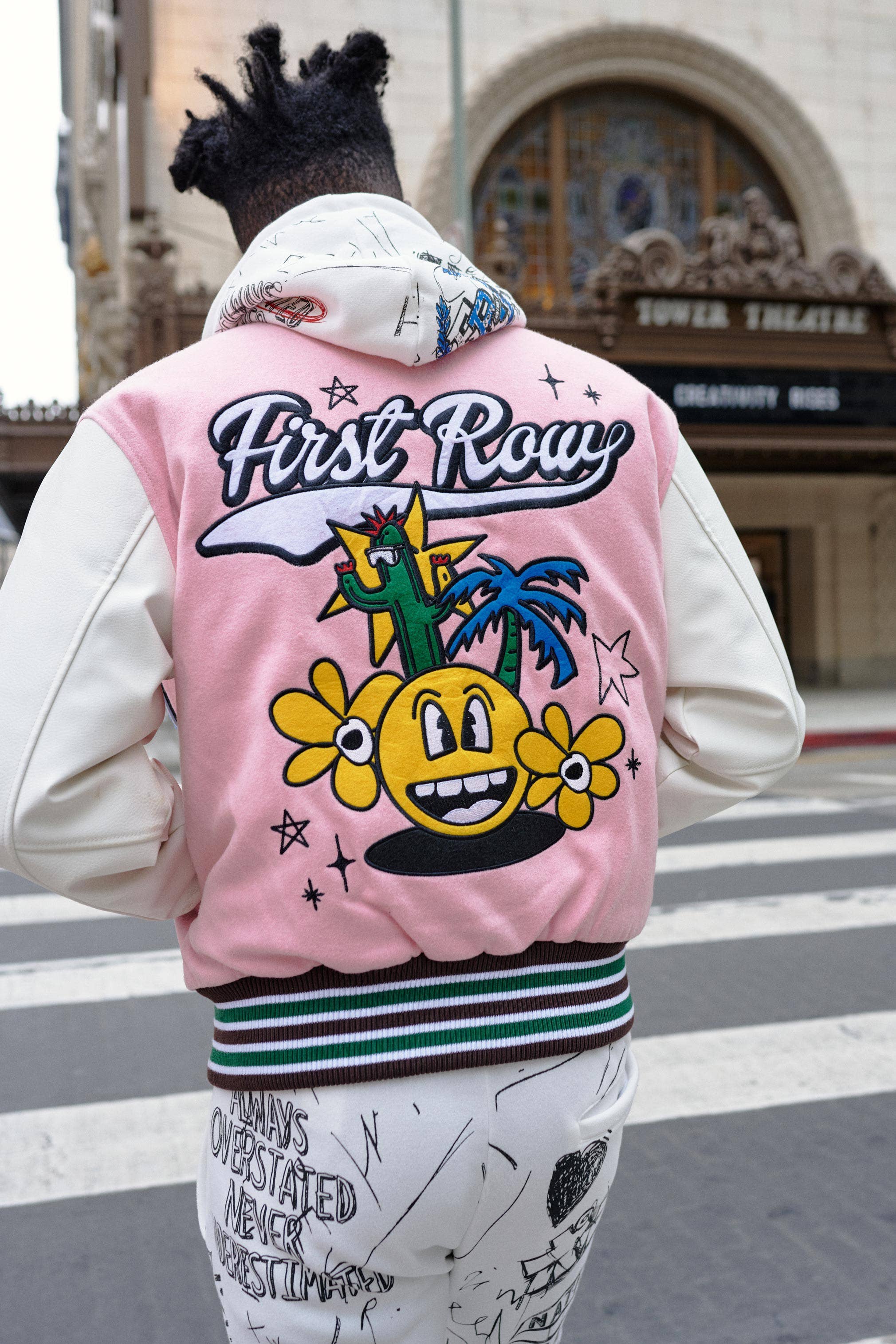 First Row - Amazing Pink Varsity Jacket (7836658106595)